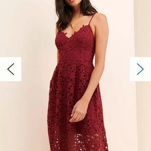 Red lace Anthropologie Dress NWT